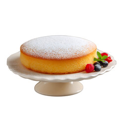 Delicious cheesecake with fresh berries and powdered sugar, perfect for dessert menus, baking blogs, and food photography projects, it's irresistible