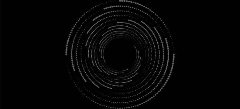 Halftone circular dotted frames set. Circle dots texture isolated on white background. Spotted spray texture. Vector abstract design element spiral circle sound wave vector dots circle