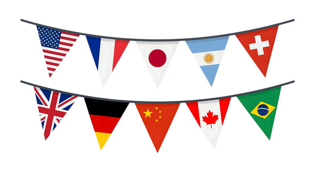 Global Football Celebration With International Flags Bunting Decoration