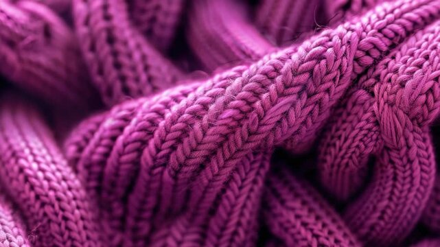 Purple yarn tightly packed together.