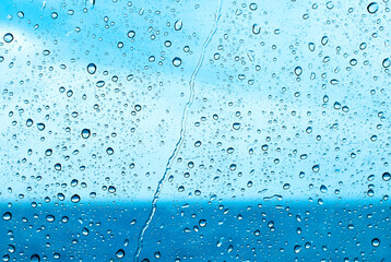 Water drops on glass