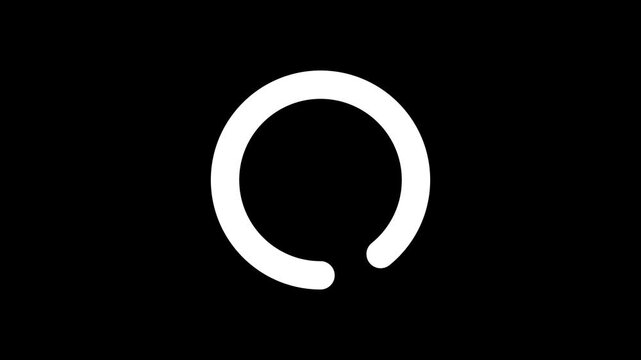 Loading circle animation on black screen background, downloading loading icon, buffering process, HD loading animation effect.