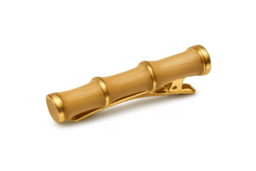 Gold and bamboo design tie clip for men