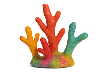 Obraz premium Crafting colorful paper mache coral reef decoration