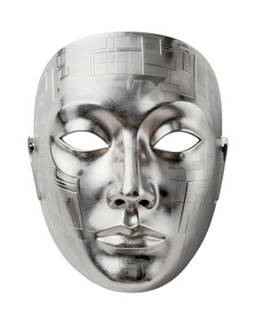 Shiny silver metal face mask
