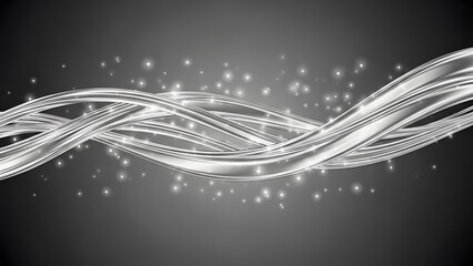 Silver Cables Intertwined: A mesmerizing display of intertwined silver cables, evoking a sense of connection and the seamless flow of energy amidst shimmering particles and elegant design.