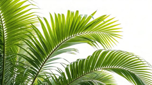 tropical palm leaves isolated on white background video