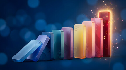 Domino effect transforming into digital network