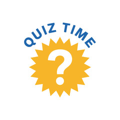 Quiz Time. Badge on white. Quiz logo. Quiz emblem for business, marketing and advertising. Vector illustration.