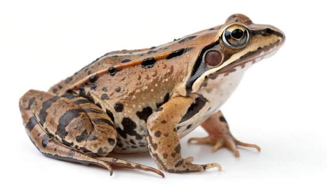 wood frog isolated on white background video