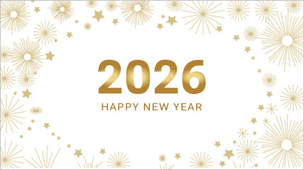 Obraz premium Happy New Year 2026 Gold Background