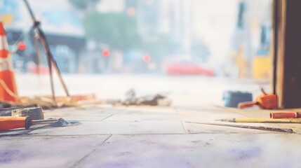 Urban Renewal Watercolor Illustration Shows City Infrastructure Development Progress Softly