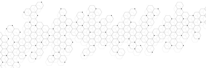 Molecular structure and genetic engineering DNA concept with hexagons pattern. Healthcare and medical background. Suitable for scientific research, technology and science. Vector
