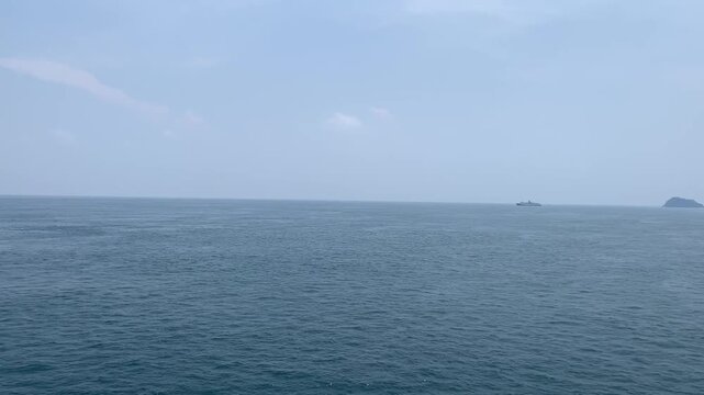 Footage of the sea view from the ferry