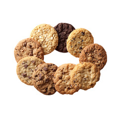 Freshly baked assortment of gourmet cookies, perfect for tempting treats, sweet indulgences, or delightful bakery displays, ideal for dessert lovers
