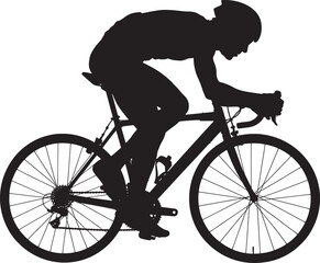 Fototapeta premium Cyclist riding a bicycle in a racing position