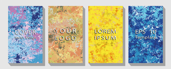 set of colorful watercolor painting