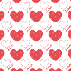 Heart and love word pattern for romantic wallpaper design