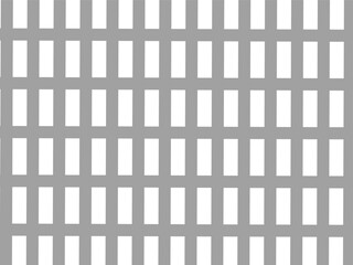This image displays a repeating geometric pattern. Intersecting gray horizontal and vertical bars create a uniform grid structure, resembling a lattice or mesh. The spaces between the gray elements