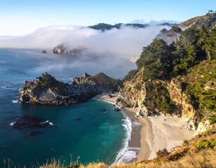 Nature and mountains and sea