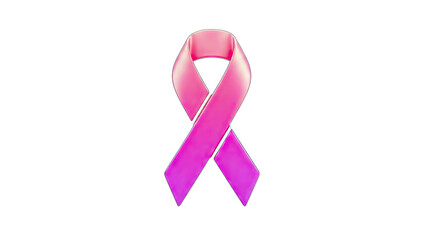 Pink Ribbon Symbol of Breast Cancer Awareness on White