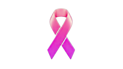 Pink Ribbon Symbol of Breast Cancer Awareness on White