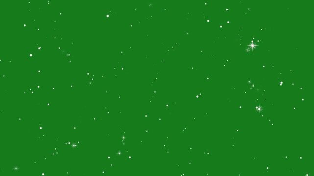 abstract white lights background loop,Twinkling stars glow and sparkle on green background, shimmering starburst light with pulsing white star fields, luxury night sky glitter twinkle animation in 4