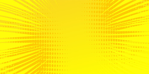 Yellow comic background with sun burst and dot halftone