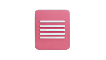 Pink Menu Icon with White Lines on White Background