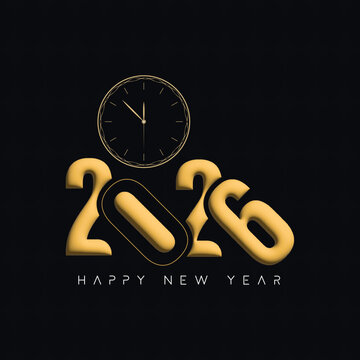Elegant New Year 2026 Countdown with Golden Numbers
