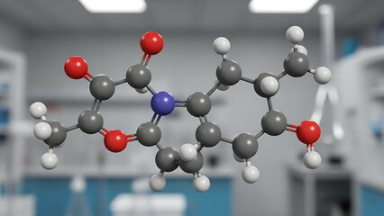 Molecular Structure Dopamine Neurotransmitter Science Illustration