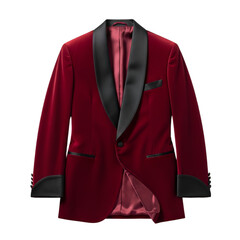 Men's Red Velvet Tuxedo Jacket - Formal Fashion Attire