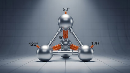 Molecular Structure Chemistry Model Bond Angles Illustration