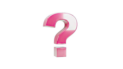 Pink Question Mark Isolated on White Background