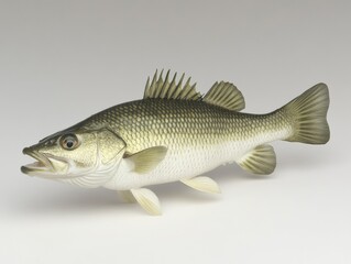 Fototapeta premium Selective focus. Fresh sea bass displayed for culinary and seafood preparation