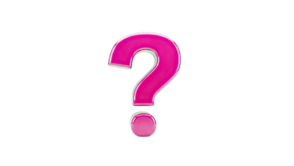 Pink Question Mark Isolated on White Background