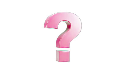 Pink Question Mark Isolated on White Background
