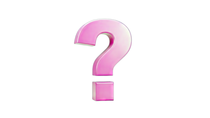 Pink Question Mark on White Background