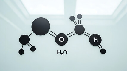 Water Molecule Structure H2O Chemical Diagram Science Illustration