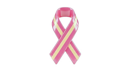 Pink Ribbon Symbol for Breast Cancer Awareness on White