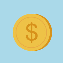 gold coin with dollar sign