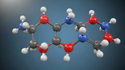 Adenine Molecular Structure 3D Illustration Science