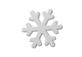 Obraz premium Isolated White Snowflake Symbol Against a Clean White Background