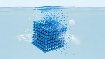 Blue Sphere Dissolving Underwater Abstract Water Effect