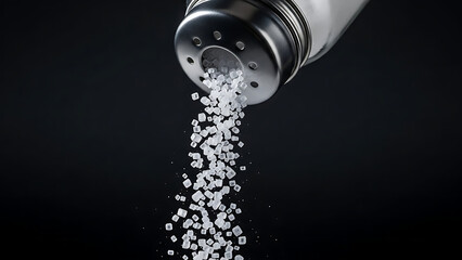 Salt Pouring From Shaker Close Up Food Seasoning