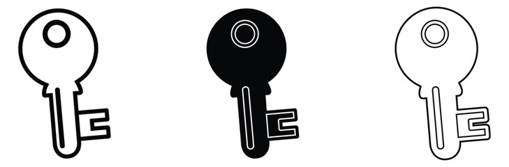 Three keys in different styles for various design applications