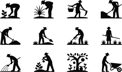 Farmers Field Work Icon Set Harvesting Crop Icons &ndash; Top Collection