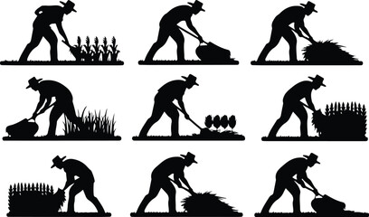 Farmers Field Work Icon Set Harvesting Crop Icons &ndash; Top Collection