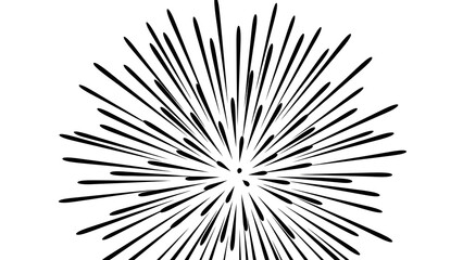 Black and white radial line art design