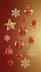 Fototapeta premium christmas card with christmas balls